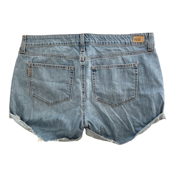 Paige jimmy jimmy short distressed denim shorts size 31 light wash summer - Picture 2 of 5